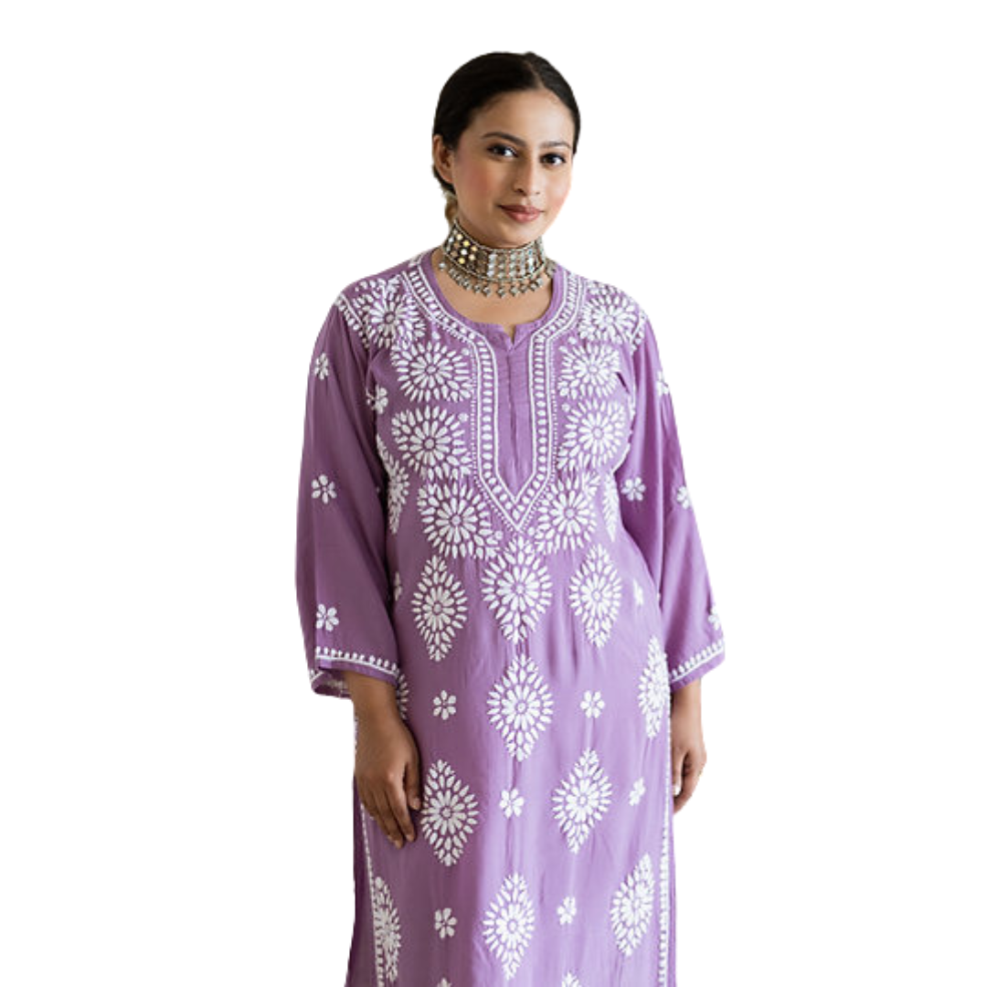 Zaram chikan kurti By Nakhrili chikankari