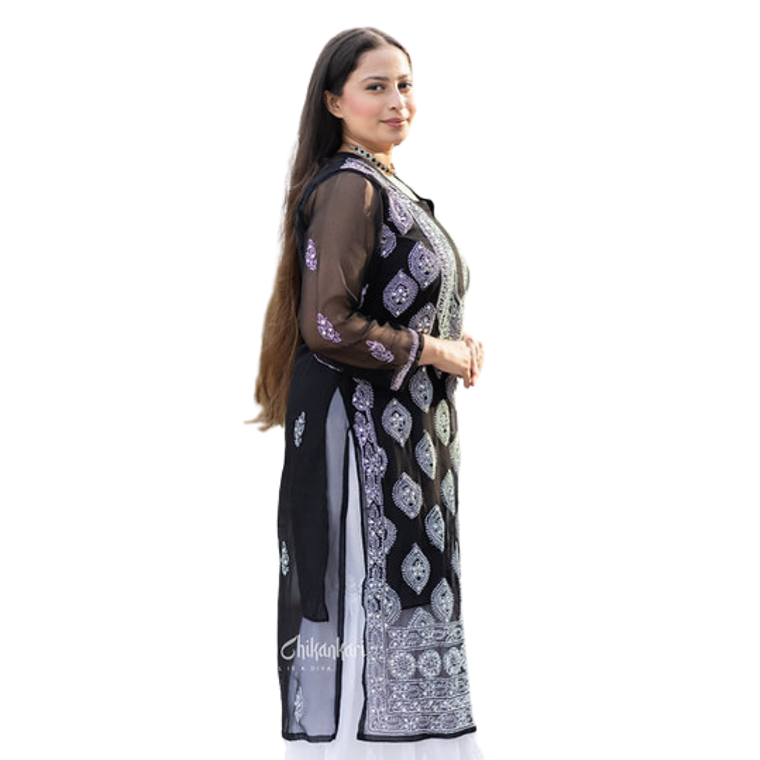 Zivaa chikan kurti By Nakhrili chikankari