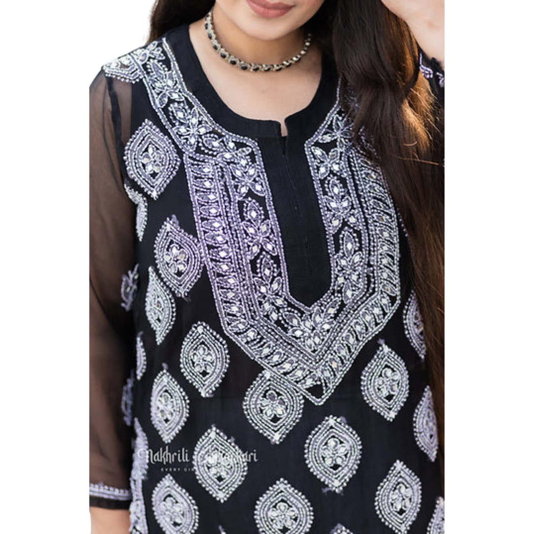 Zivaa chikan kurti By Nakhrili chikankari
