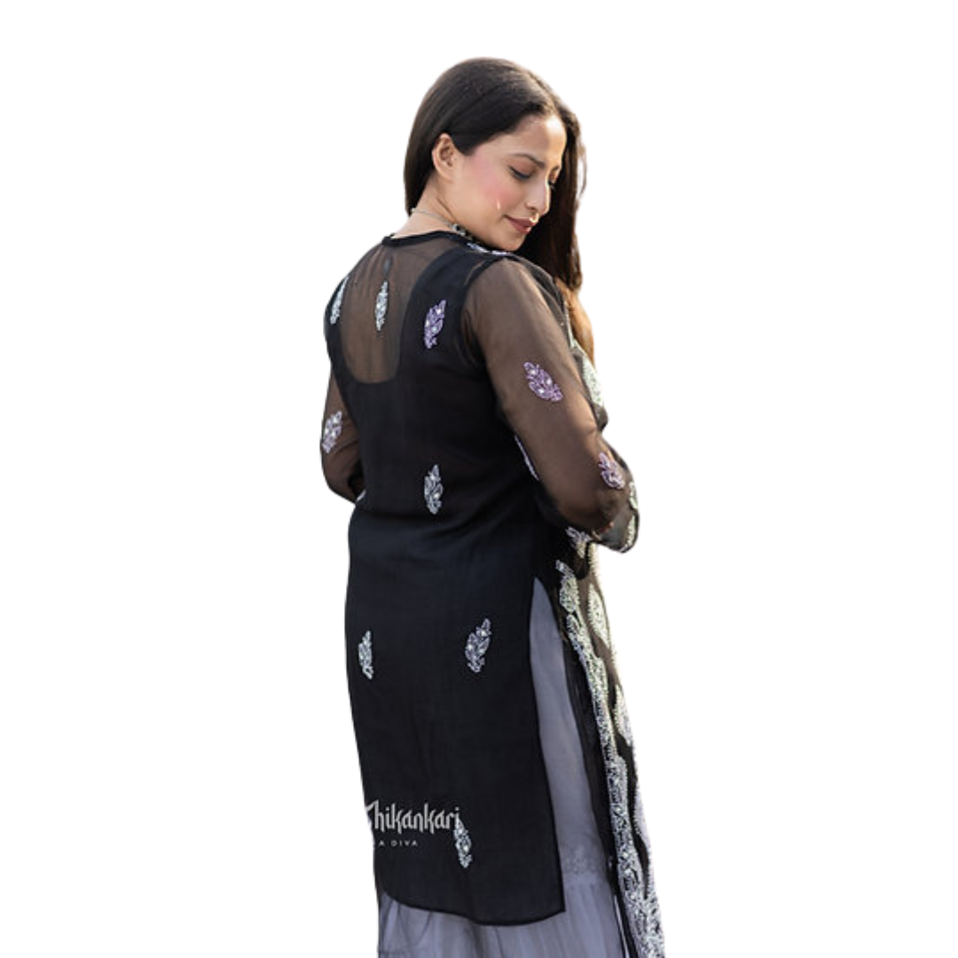 Zivaa chikan kurti By Nakhrili chikankari