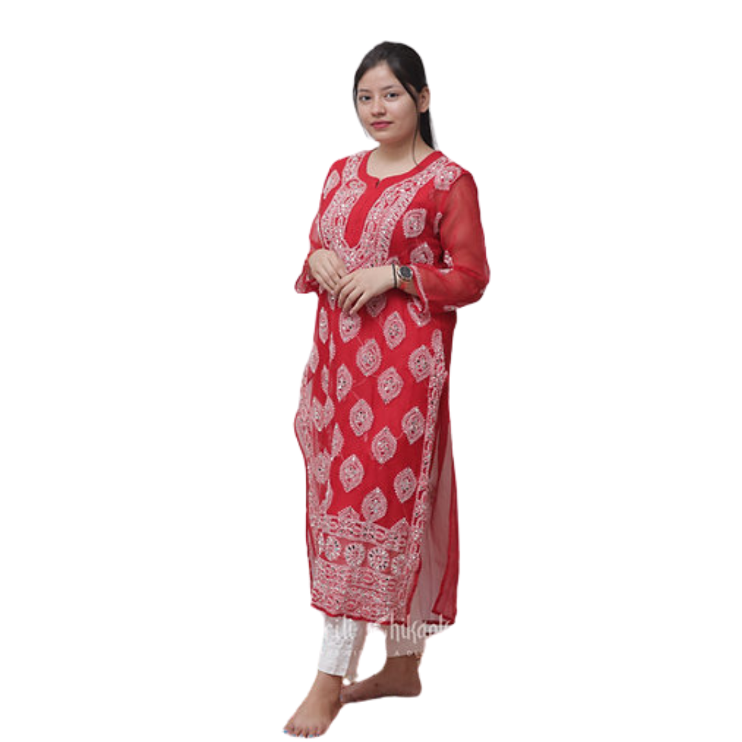 Zivaa chikan kurti By Nakhrili chikankari