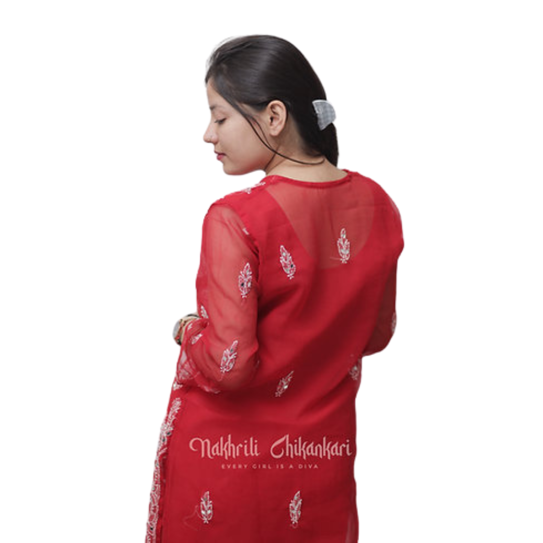Zivaa chikan kurti By Nakhrili chikankari