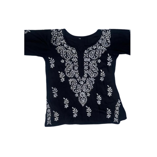 Adiva Short Chikankari Kurti By Nakhrili Chikankari