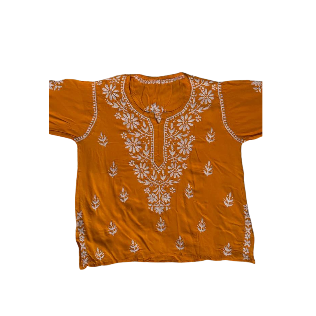 Adiva Short Chikankari Kurti By Nakhrili Chikankari