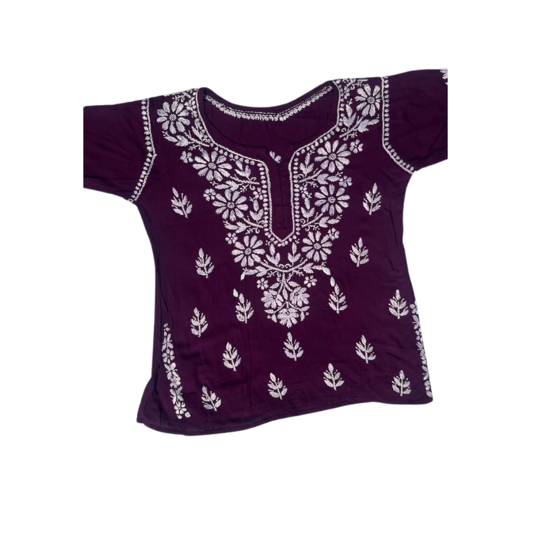 Adiva Short Chikankari Kurti By Nakhrili Chikankari