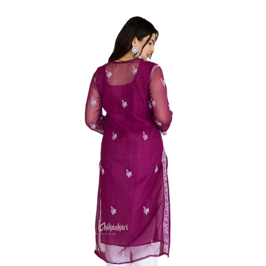 Afsha Chikan Kurti By Nakhrili Chikankari