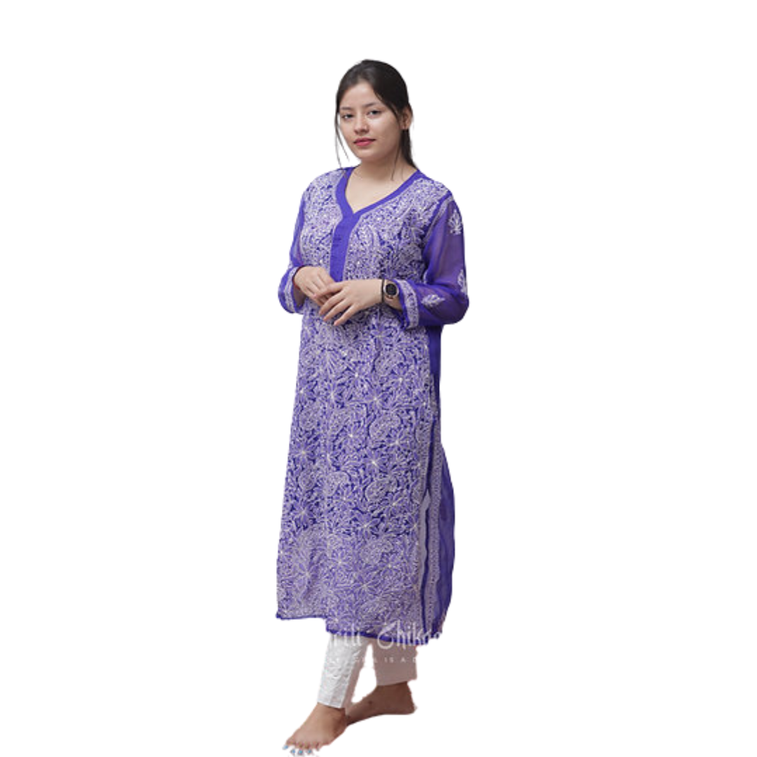Afsha Chikan Kurti By Nakhrili Chikankari