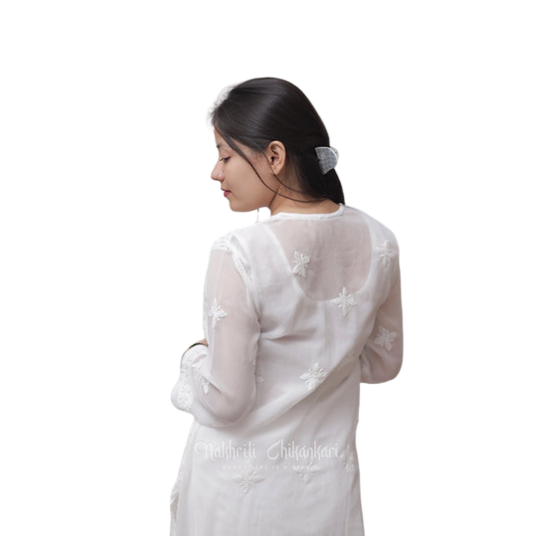 Afsha Chikan Kurti By Nakhrili Chikankari