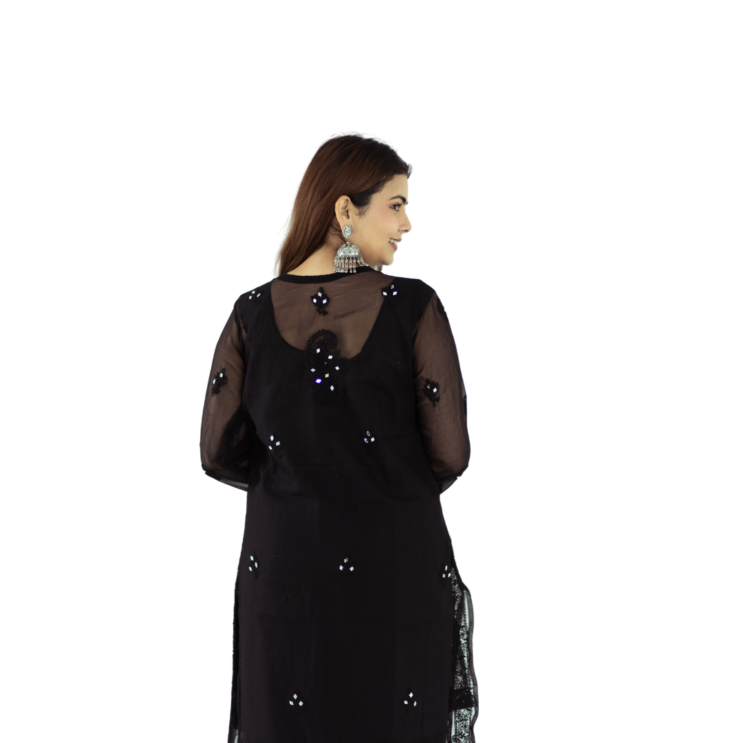 Afifa Mirror Chikankari Set By Nakhrili Chikankari