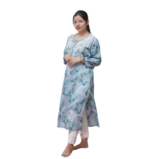Ebrah Chikan Kurti with Print