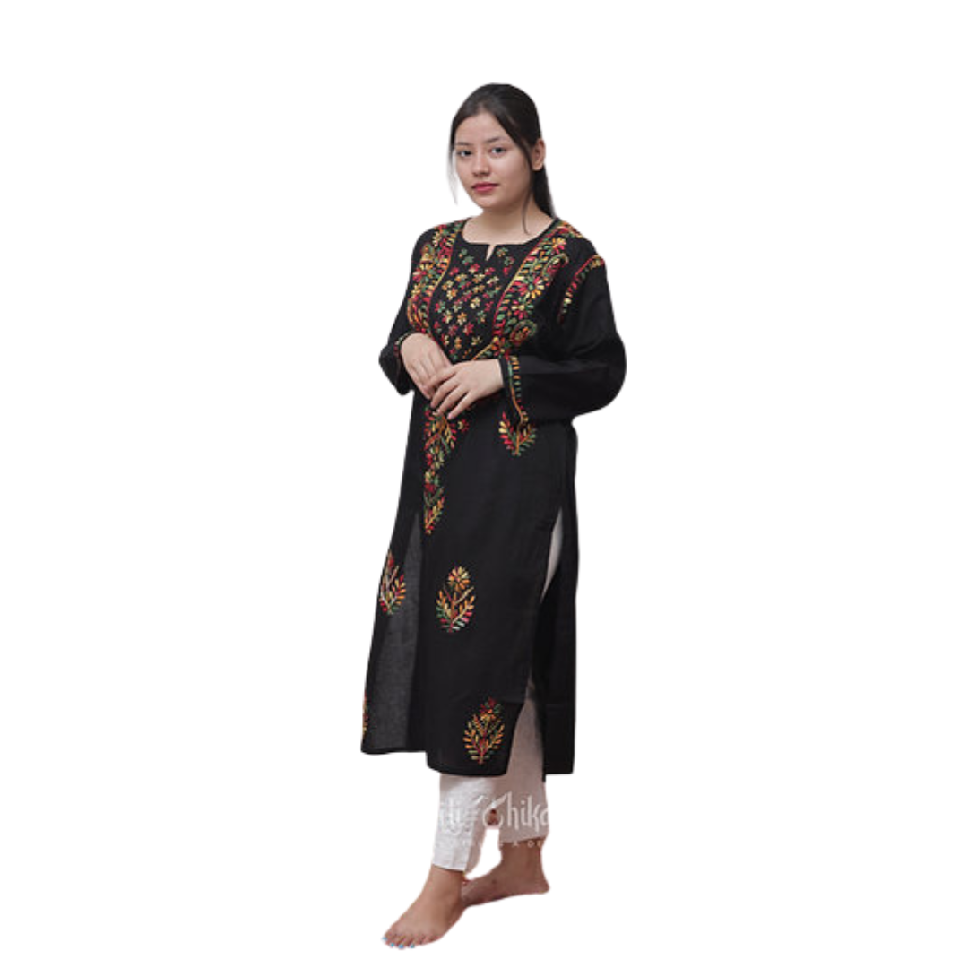 Falak Chikan Kurti By Nakhrili Chikankari