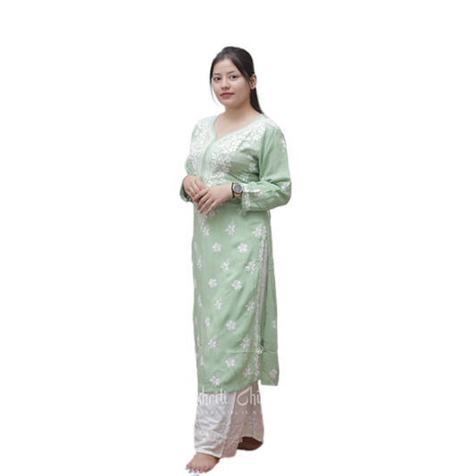 Laiqa Chikan Kurti By Nakhrili Chikankari