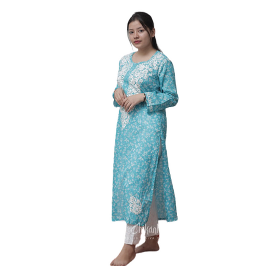 Ramsha Nakhrili Chikan Kurti with Print