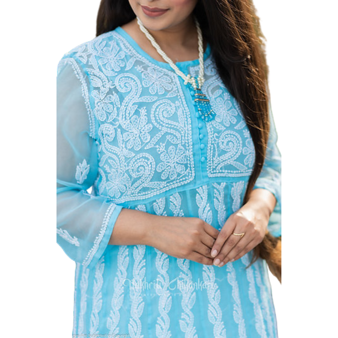 Shama Chikan Kurti By Nakhrili Chikankari
