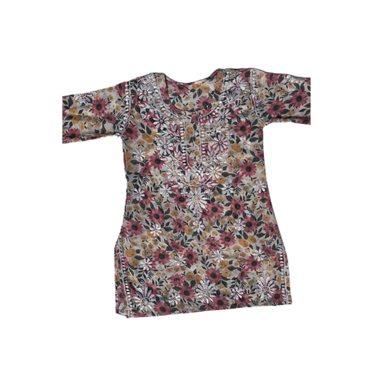 Shifiqa Printed Chikankari Kurti