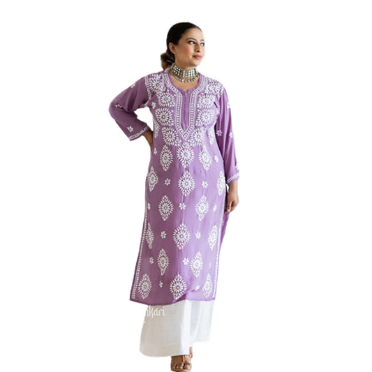Zaram chikan kurti By Nakhrili chikankari