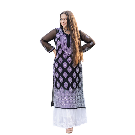 Zivaa chikan kurti By Nakhrili chikankari