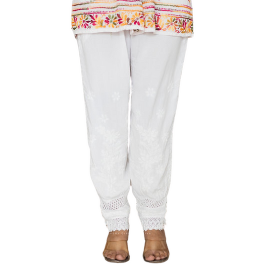 Afghani Chikankari Pant By Nakhrili Chikankari