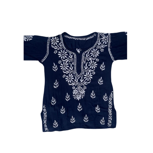 Adiva Short Chikankari Kurti By Nakhrili Chikankari